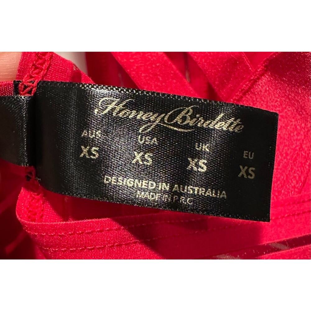 Honey Birdette LINDA C❤️ Raspberry Red Striped Bodysuit XS - Picture 6 of 6